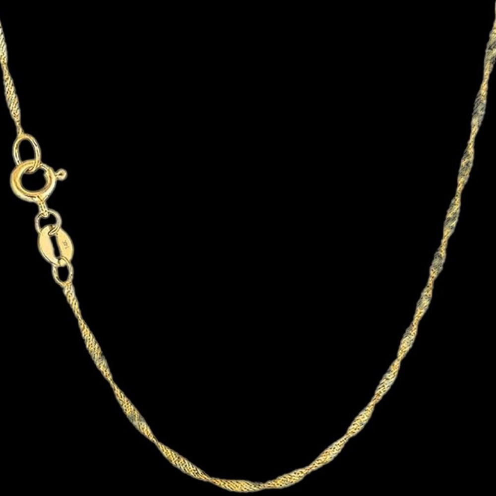 14k Yellow Gold Singapore Necklace - 14" length
